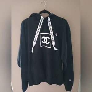Black Hoodie with Logo Accents